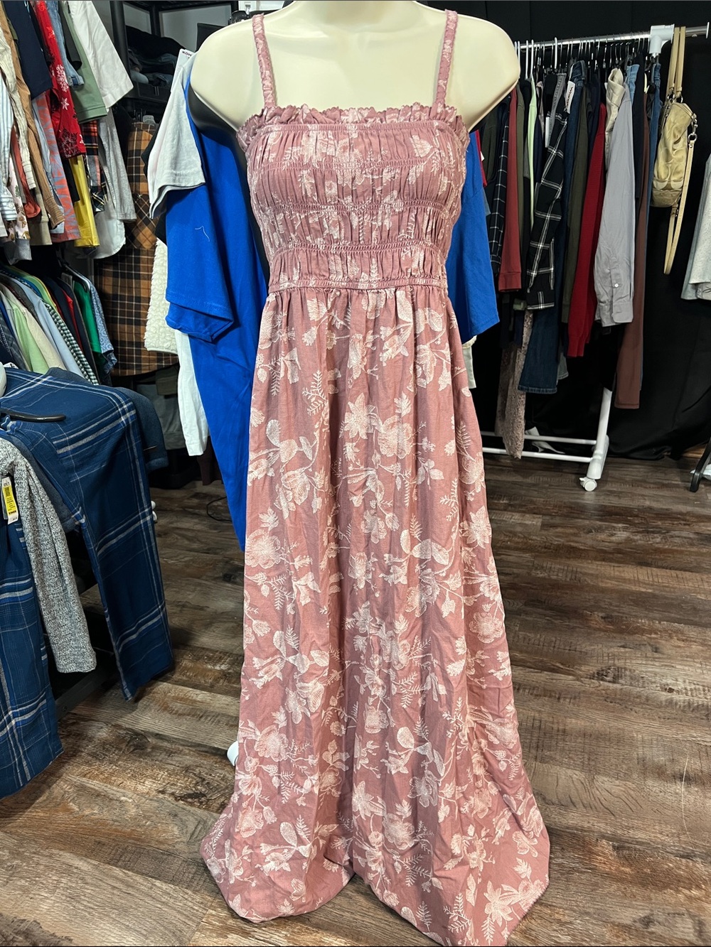 Universal Thread Dusty Rose Floral Smocked Maxi Dress